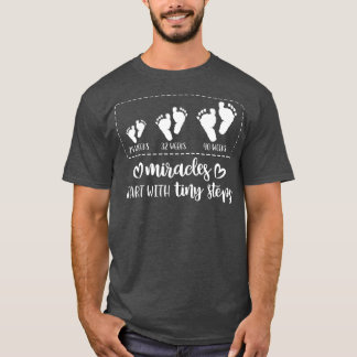 Camiseta Os milagres Começam Com Passos Pequenos Enfermeira