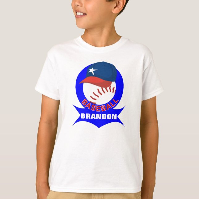 Camiseta Os miúdos personalizaram o t-shirt do basebol (Frente)