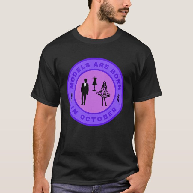 Camiseta Os modelos são nasceres em outubro de design alter (Frente)