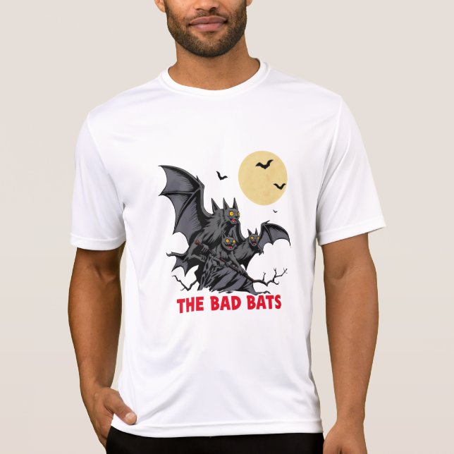 Camiseta os morcegos maus - presente de Dia de as Bruxas en (Frente)