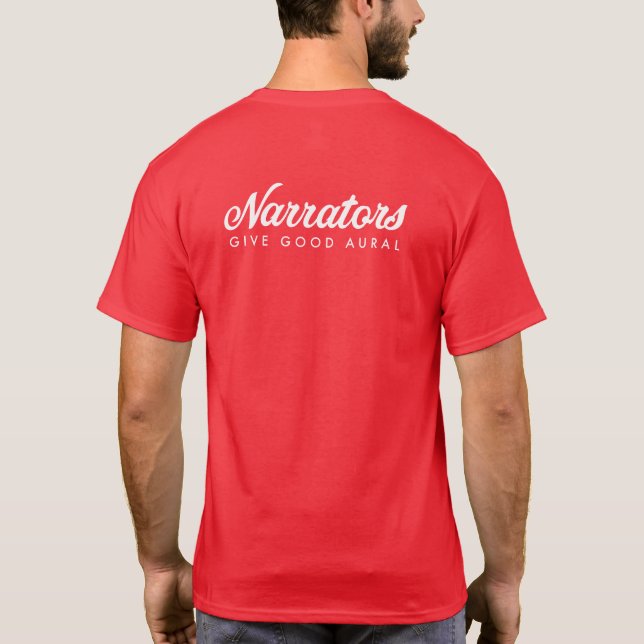 Camiseta Os narradores dão bons homens brancos/vermelhos (Verso)