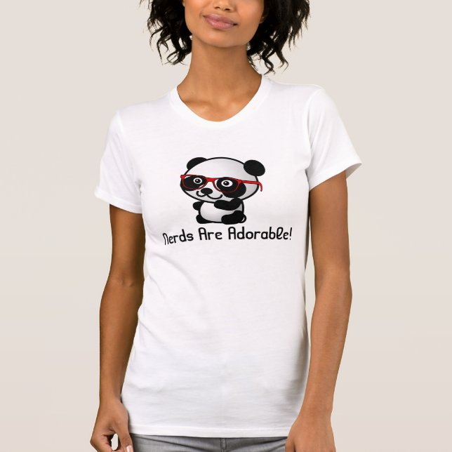 Camiseta Os nerd são panda bonito adorável com vidros do (Frente)