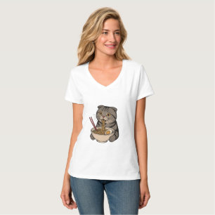 Camiseta Os Noodles De Abate De Gato Louco