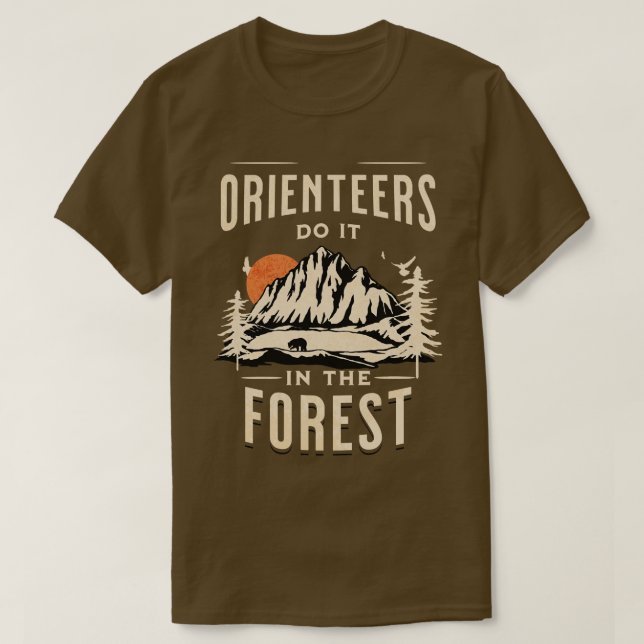 Camiseta Os Orientários Fazem-No Na Floresta (Frente do Design)