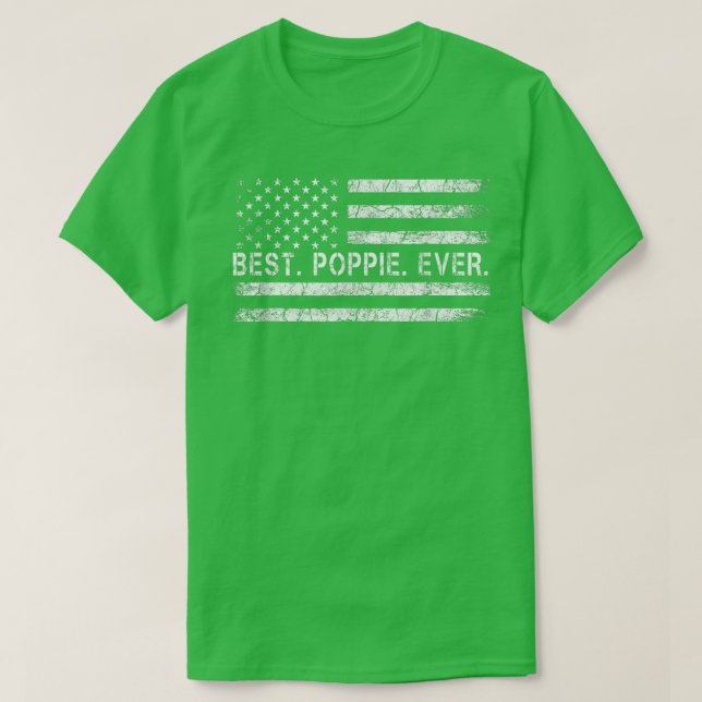 Camiseta Os Pais Dizem Melhor Poppie De Sempre Com Bandeira (Frente do Design)