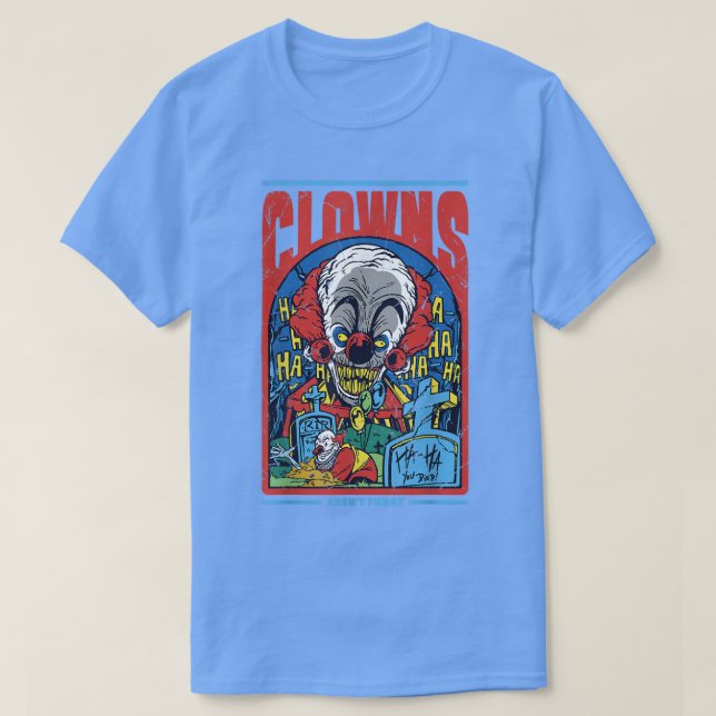 Camiseta Os palhaços não são retro noturno Dia de as Bruxas (Frente do Design)