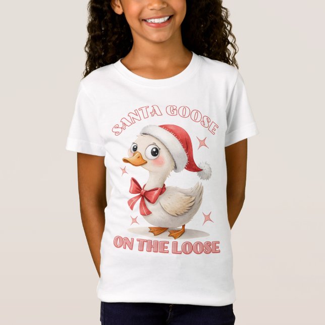 Camiseta Os papais noeis Se Levantam - Ganso De Natal Engra (Frente)