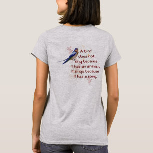 Camiseta Os pássaros cantam porque - t-shirt da forma das