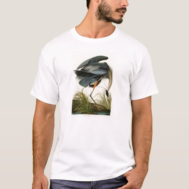 Camiseta Os pássaros de John Audubon da garça-real de (Frente)