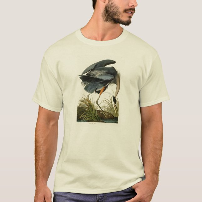 Camiseta Os pássaros de John Audubon da garça-real de (Frente)