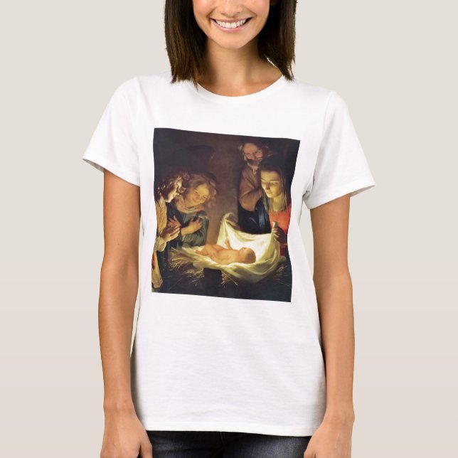 Camiseta Os Pastores Adoradores de von Honthorst (Frente)