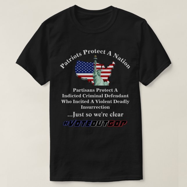 Camiseta Os Patriotas Protegem Os Partidários Da Nação Prot (Frente do Design)
