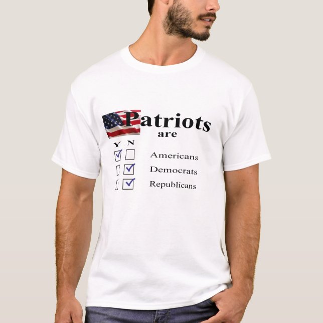 Camiseta Os patriotas são americanos (Frente)