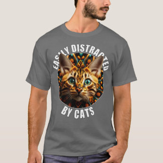 Camiseta Os Pavimentos De Gatos São Facilmente Distraídos P