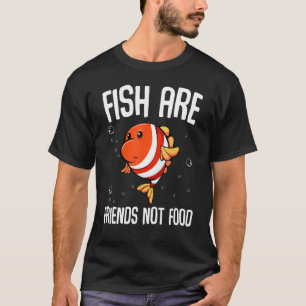 Camiseta Os Peixes Não São Amigos Da Comida Vegetariana.