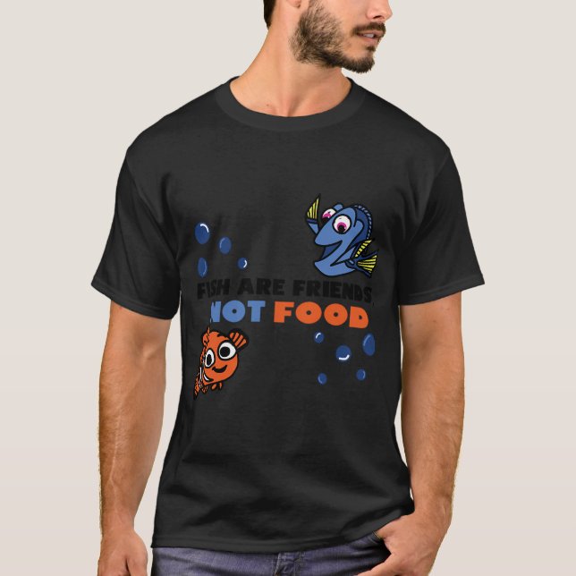 Camiseta Os Peixes São Amigos, Não Comida (Frente)