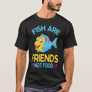 Camiseta Os Peixes São Amigos Não Comida Feliz Dia Vegetari