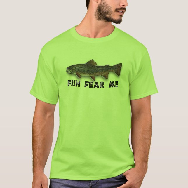 Camiseta Os peixes temem-me esportes engraçados da pesca (Frente)