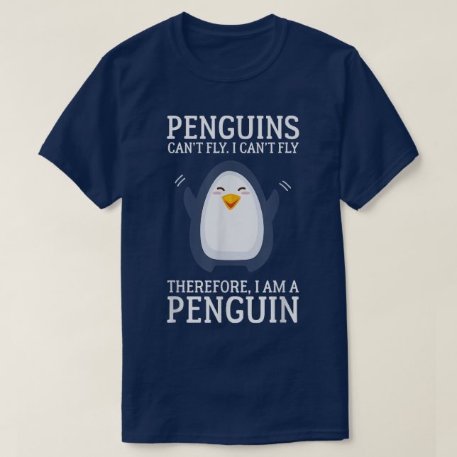 Camiseta Os Pinguins Não Podem Voar Eu Não Posso Voar Porta (Frente do Design)
