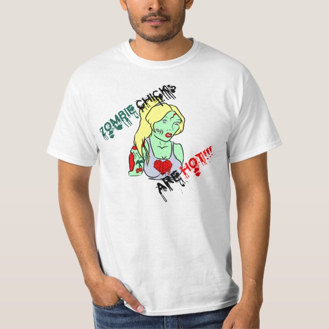Camiseta Os pintinhos do zombi estão quentes!!! (Frente)