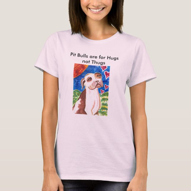 Camiseta Os pitbull são para vândalos dos abraços não (Frente)