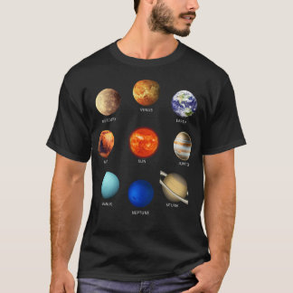 Camiseta Os planetas de nosso sistema solar
