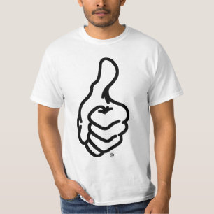 Camiseta Os polegares marcam acima o T