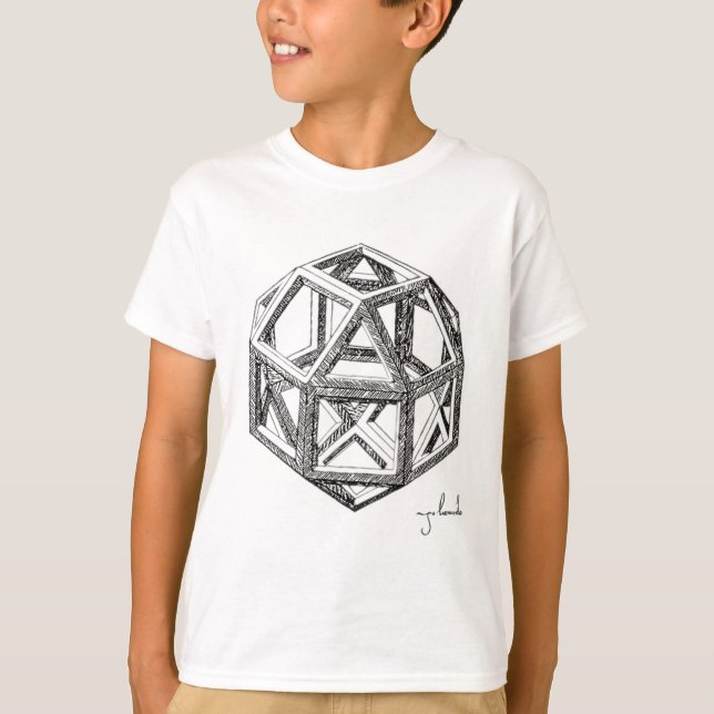 Camiseta Os poliedros de Leonardo (Frente)
