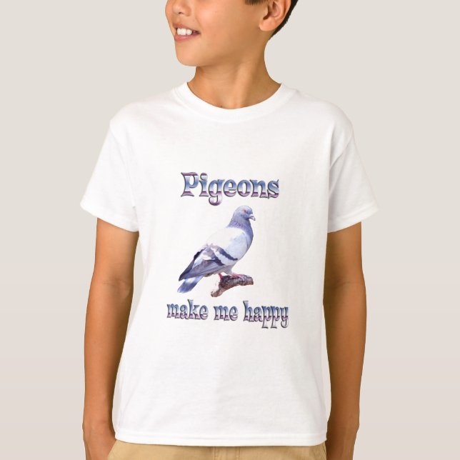Camiseta Os pombos fazem-me feliz (Frente)
