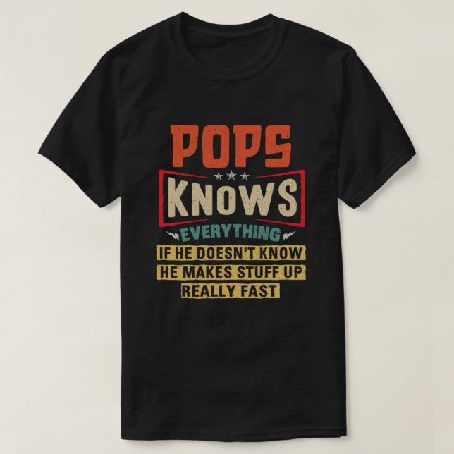 Camiseta Os pop Sabem Tudo Que O Avô Engraçado Deu (Frente do Design)