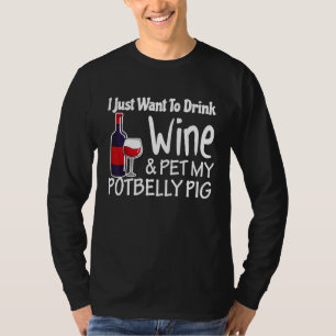 Camiseta Os Porcos Só Querem Beber Vinho Acaricie Meu Camis