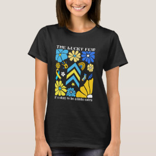 Camiseta Os Poucos Sortudos Floral Síndrome de Down