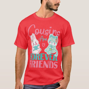 Camiseta Os Primos São Para Sempre Amigos Coelhinhos E Gato