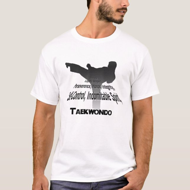 Camiseta Os princípios de Tae Kwon fazem (Frente)
