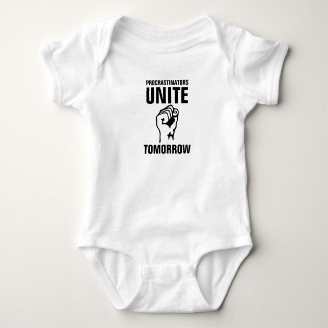 Camiseta Os procrastinadores das mulheres unem amanhã (Frente)