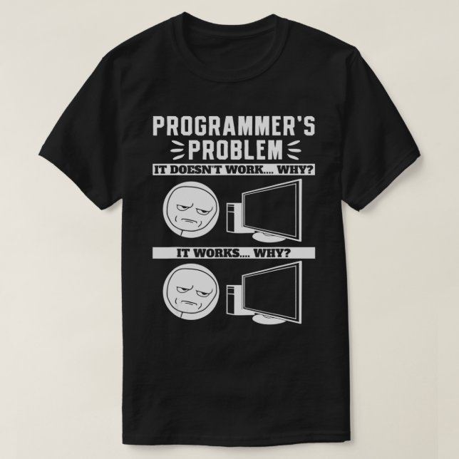 Camiseta Os Programadores Problemas Que Funcionam Por Que F (Frente do Design)
