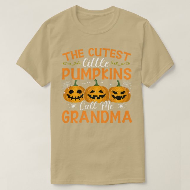 Camiseta Os Pumpkins mais fofos me chamam de vovó Hallowe (Frente do Design)
