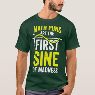 Camiseta Os Puns Da Matemática São O Primeiro Sino Da Loucu