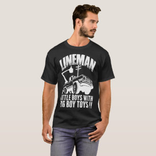Camiseta Os rapazes pequenos do lineman com menino grande