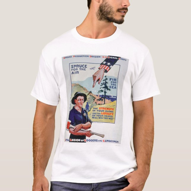Camiseta Os registadores e os Lumbermen ajudam ao esforço (Frente)