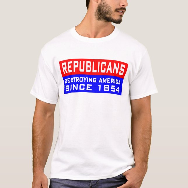 Camiseta Os republicanos estão destruindo América! (Frente)