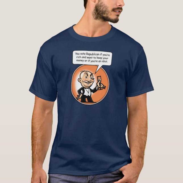 Camiseta Os ricos e o republicano do voto dos idiota (Frente)