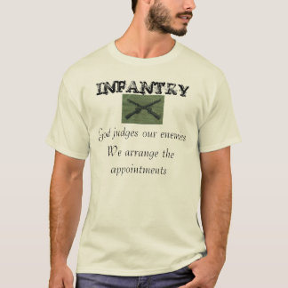 Camiseta os rifles transversais esverdeiam, INFANTARIA,