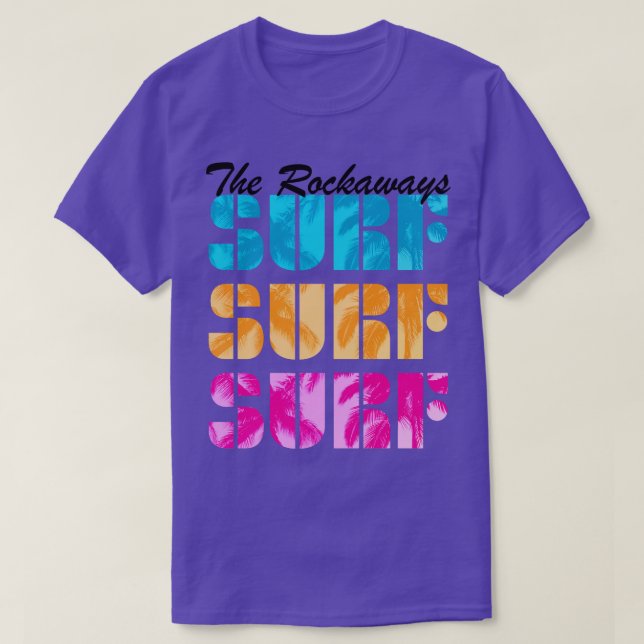 Camiseta Os Rockaways Queens New York Beaches Texto De Surf (Frente do Design)
