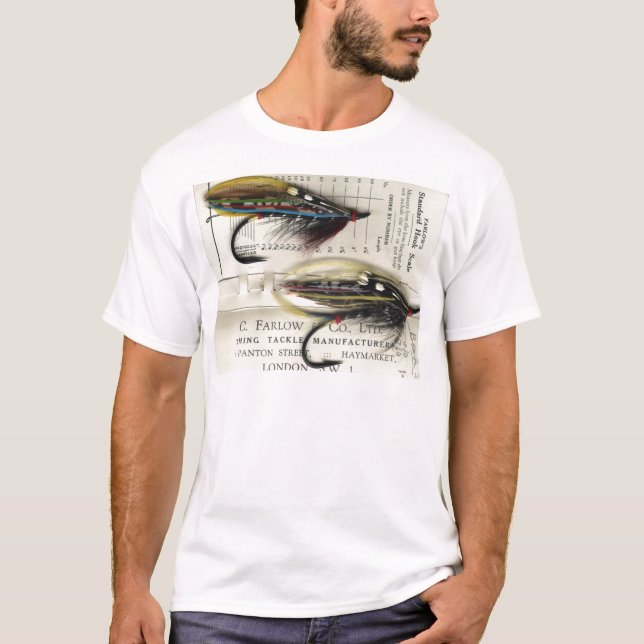 Camiseta Os salmões clássicos voam no cartão (Frente)