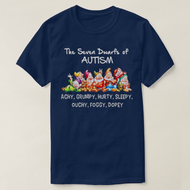 Camiseta Os Sete Anões Do Autismo (Frente do Design)