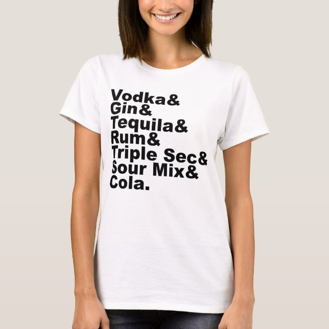 Camiseta Os Sete Ingredientes Em Uma Ilha Longa De Chá Forç (Frente)