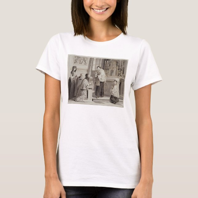 Camiseta Os sete sacramentos: Comunhão, 1779 (caneta, (Frente)