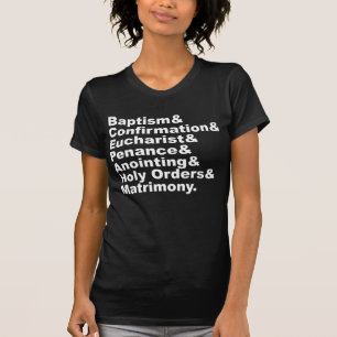 Camiseta Os Sete Sacramentos do Cristianismo e do Catolicis