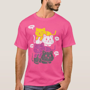 Camiseta Os Seus Gatos De Raposa Lgbtq Não-Binar